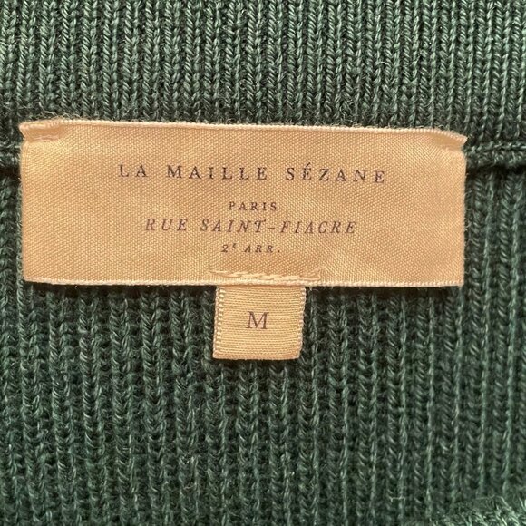 EUC Sezane Naelle Merino Cotton Knit Midi Skirt Green Medium - Picture 6 of 8